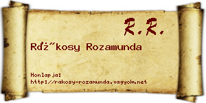 Rákosy Rozamunda névjegykártya